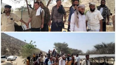 لحج..قيادة المديرية في زياره لمنطقة المشاريج بطور الباحة