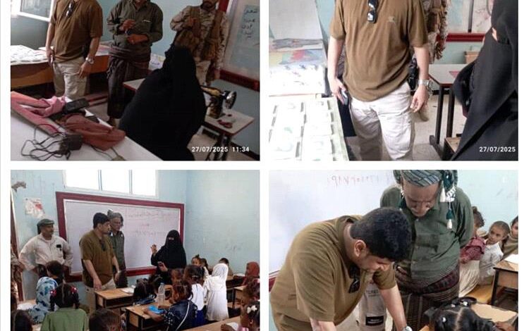 مدير أمن أبين يزور المخيم الصيفي بمدرسة أبناء الفلاحين بنات في القرنعة