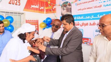تدشين الجولة الأولى للحملة الوطنية للتحصين ضد شلل الأطفال بالمهرة