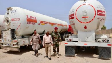 لحج.. إحباط عملية تهريب مقطورات غاز إلى الحوثيين