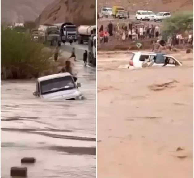 اخبار-اليمن-الان-|-وفاة-سائق-غرقًا-عقب-جرف-سيارته-خلال-محاولته-قطع-وادٍ-في-طريق-عدن-(فيديو)
