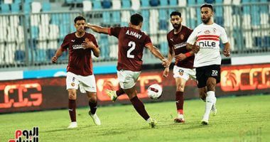 ناصر ماهر يسجل الهدف الأول للزمالك فى شباك سيراميكا.. صور