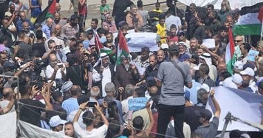 تظاهرات فى غزة تدعو لوقف العدوان الإسرائيلى ورفض التهجير.. فيديو وصور