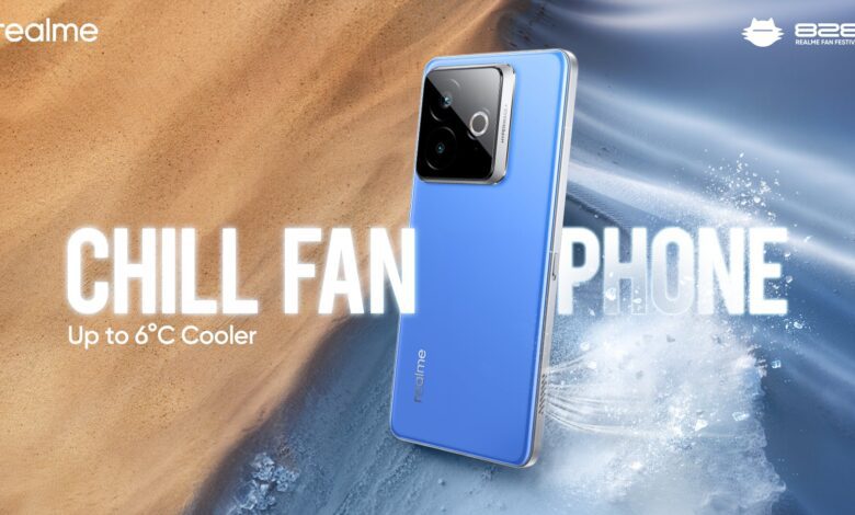 realme تكشف عن هاتف ببطارية 15,000 مللي أمبير وهاتف realme Chill Fan Phone ذو التبريد الخرافي في 828 Fan Festival