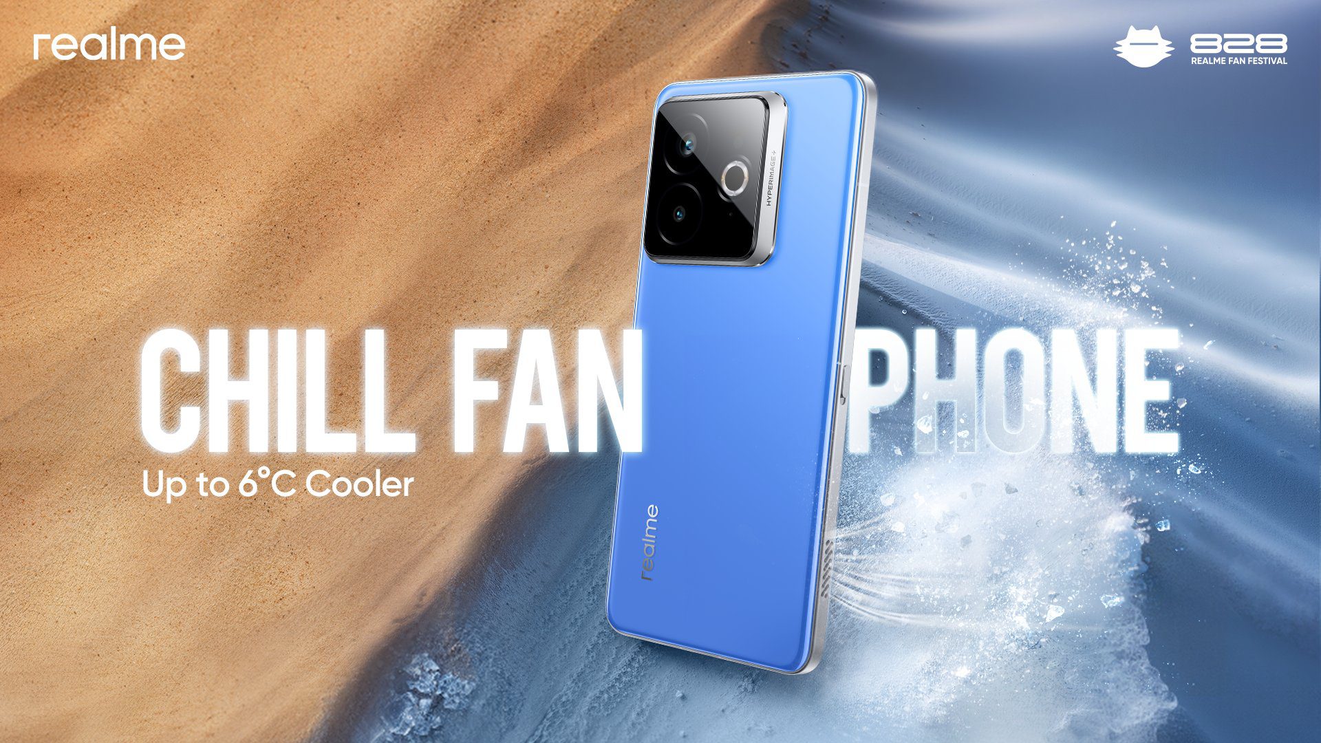 realme تكشف عن هاتف ببطارية 15,000 مللي أمبير وهاتف realme Chill Fan Phone ذو التبريد الخرافي في 828 Fan Festival