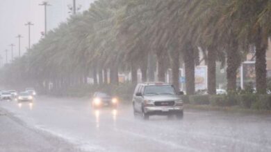 أمطار ورياح شديدة على تبوك والمدينة المنورة