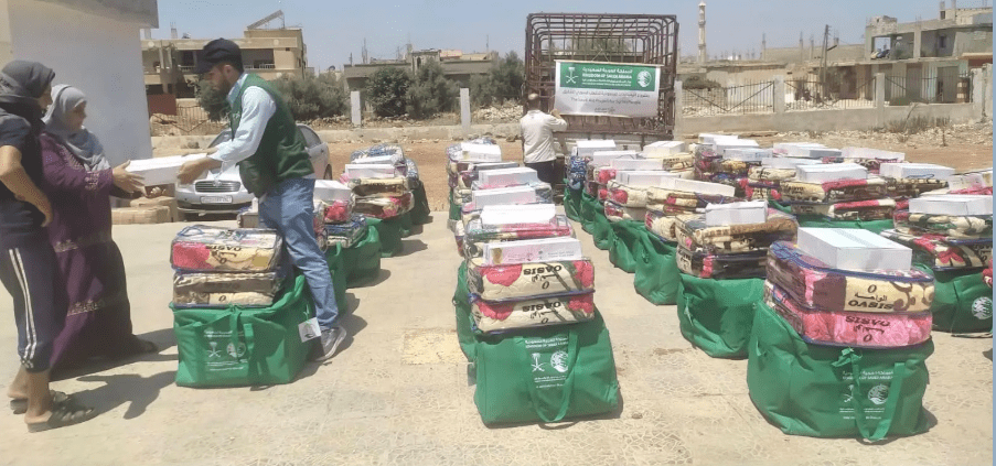 مساعدات سعودية تصل سوريا ولبنان