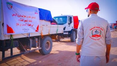 درع الوطن تواصل جهودها الإنسانية وتغيث متضرري السيول في لحج