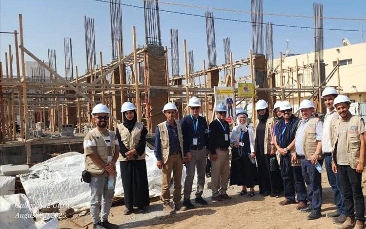 بتوجيه من البيشي.. مدير الرعاية الصحية والمستشارة الإقليمية لمنظمة اليونبس يتفقدان أعمال بناء مخازن اللقاحات المركزية في عدن