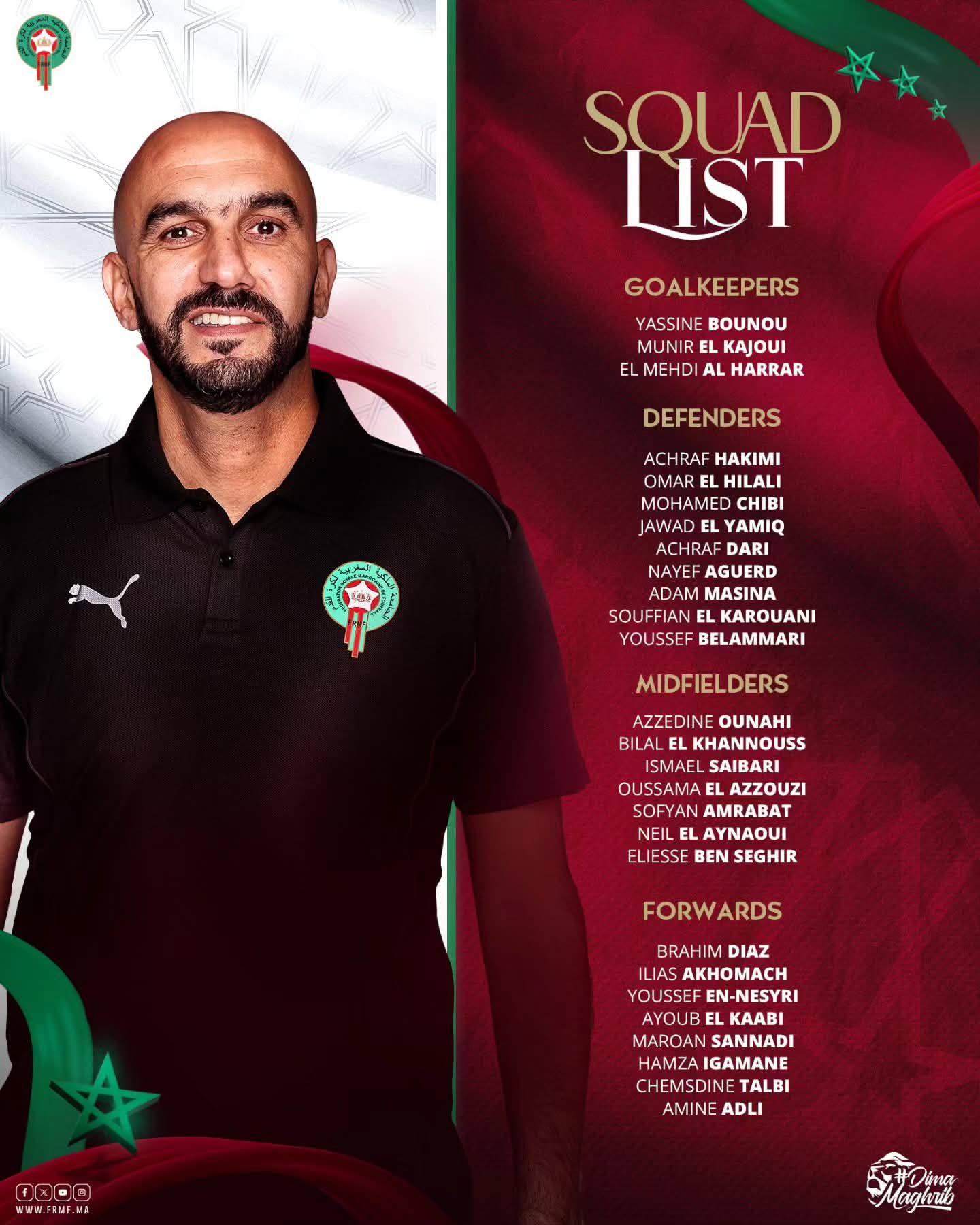 الشيبي وأشرف داري على رأس قائمة المغرب لمباراتي زامبيا والنيجر – كل الكورة