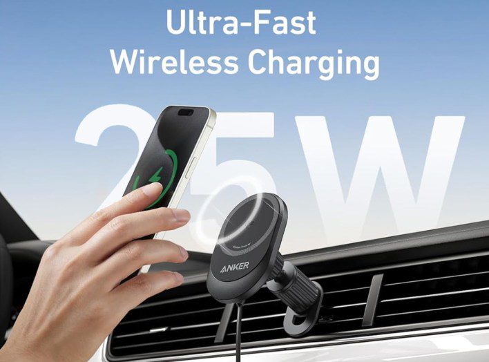 تسريب شاحن سيارة لاسلكي محدث من Anker بدعم Qi 2.2 وشحن سريع بقدرة 25 واط