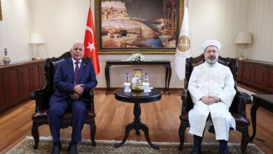 سفير اليمن يلتقي رئيس الشؤون الدينية التركي