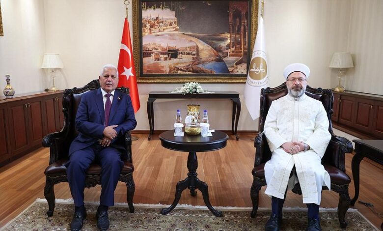 سفير اليمن يلتقي رئيس الشؤون الدينية التركي