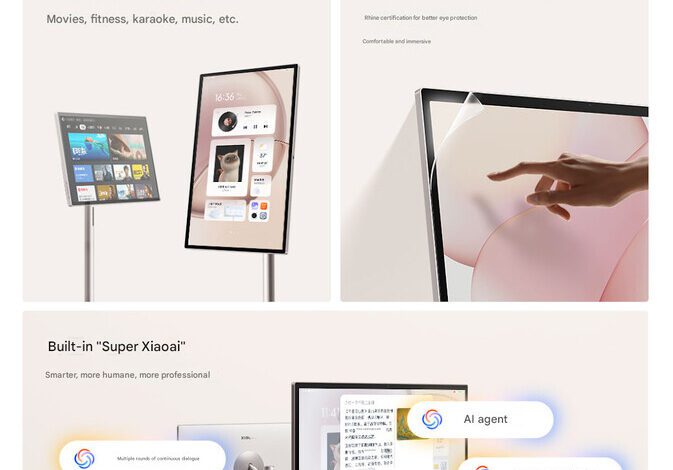 شاومي تطلق شاشة Smart Home Screen Max المحمولة بقياس 27 بوصة مع بطارية مدمجة