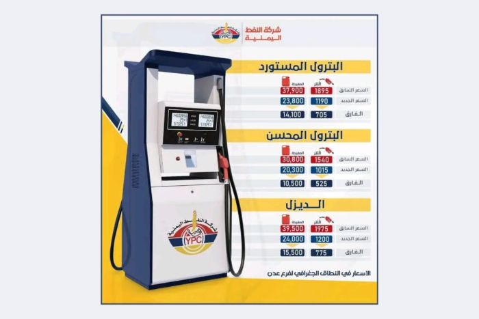 عدن.. شركة النفط تخفض أسعار البترول والديزل مع تحسن سعر الريال