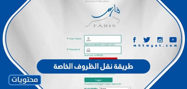 طريقة نقل الظروف الخاصة 1447 داخلي وخارجي عبر نظام فارس