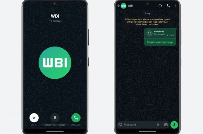 واتساب تطور ميزة شبيهة بالبريد الصوتي للمكالمات الفائتة