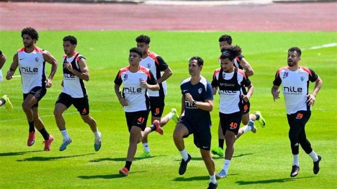 تدريبات بدنية قوية للاعبي الزمالك قبل مواجهة الأسماعيلي
