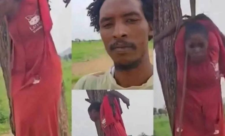 مكبلة الأطراف ومعلقة في شجرة.. قوات الدعم السريع تكشف حقيقة تورط أحد عناصرها في واقعة بشعة (فيديو)