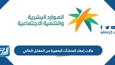 حالات إعفاء المنشآت الصغيرة من المقابل المالي