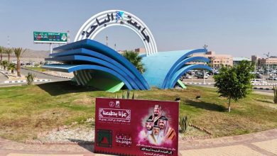 جامعة الباحة تتوشّح باللون الأخضر للاحتفاء باليوم الوطني الـ 95