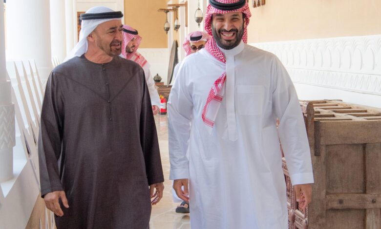 ولي العهد ورئيس الإمارات يبحثان العلاقات الأخوية بين البلدين الشقيقين