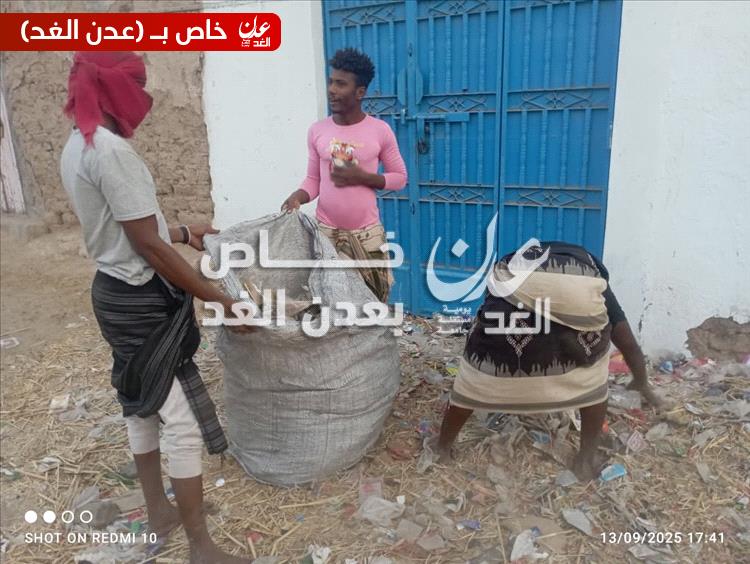 حملة نظافة واسعة في مديرية أحور بعد موجة غبار