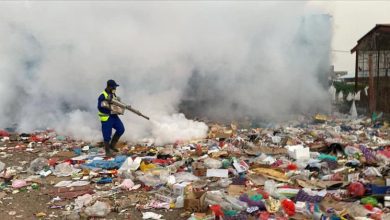مجموعة القطيبي وهيئة الخليج وعدن تواصلان أعمال الرش الضبابي في مناطق وأحياء مديرية البريقة