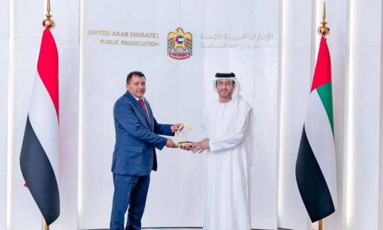 النائب العام يبحث مع نظيره الإماراتي تعزيز التعاون الثنائي في المجالات القانونية
