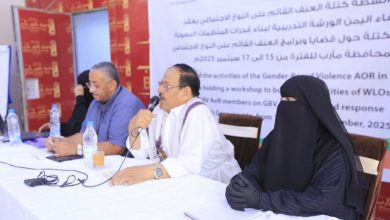الوكيل الفاطمي يفتتح ورشة تدريبية لبناء قدرات المنظمات النسوية بمأرب