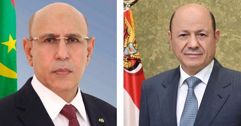 رئيس مجلس القيادة يتلقى برقية تهنئة من الرئيس الموريتاني بالعيد الـ ٦٣ لثورة ٢٦ سبتمبر