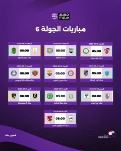 مواعيد مباريات الجولة السادسة لبطولة الدوري المصري – كل الكورة
