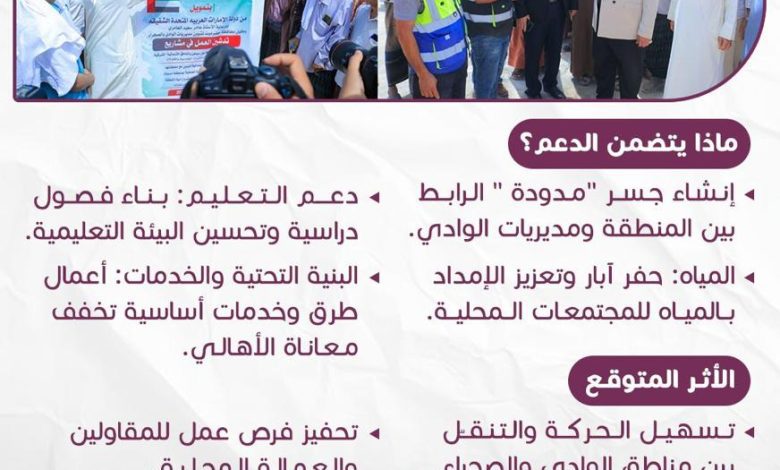اخبار-حضرموت-|-جسر-مدودة-ومشاريع-تعليم-ومياه-بتمويل-#إماراتي-في-وادي-#حضرموت