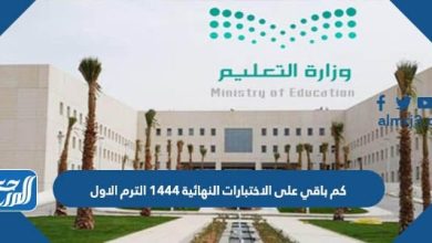 كم باقي على الاختبارات النهائية 1444 الترم الاول