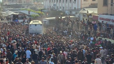 آلاف المواطنين في خان يونس يستقبلون الأسرى المحررين في صفقة التبادل