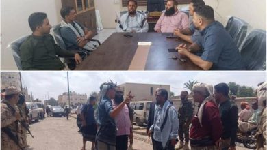 مدير عام خنفر "اليوسفي" يناقش مع فريق مبادرة طريق أبين تأهيل الطرق الداخلية المتهالكة في جعار