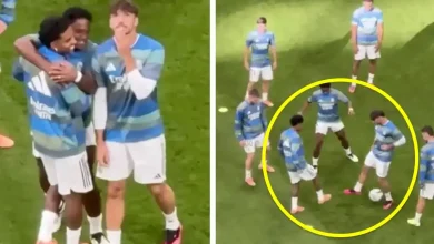 صور: رودريغو يثير الضحك في إحماء الكلاسيكو