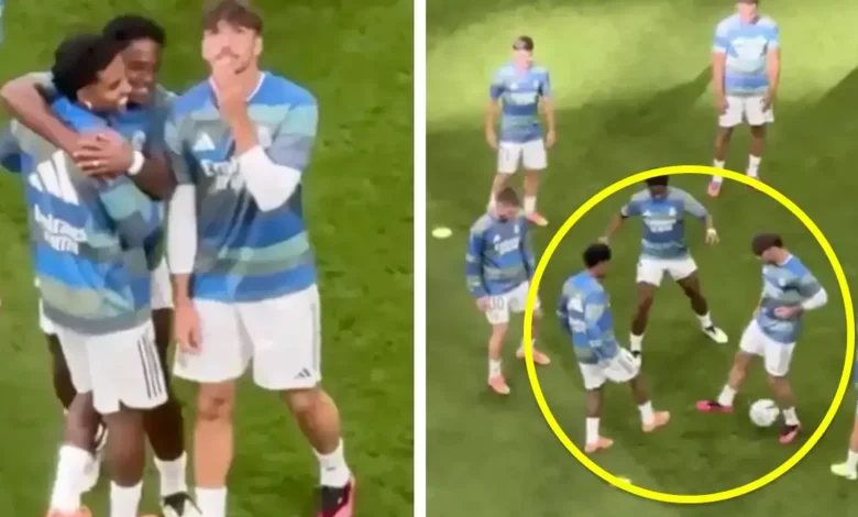 صور: رودريغو يثير الضحك في إحماء الكلاسيكو