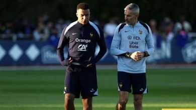 مبابي يتدرب مع منتخب فرنسا تحسبا لمباراة اذربيجان