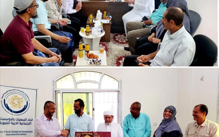 اتحاد الجمعيات والمؤسسات عدن يستقبل مستشار المحافظ ويكرم داعمًا مميزًا