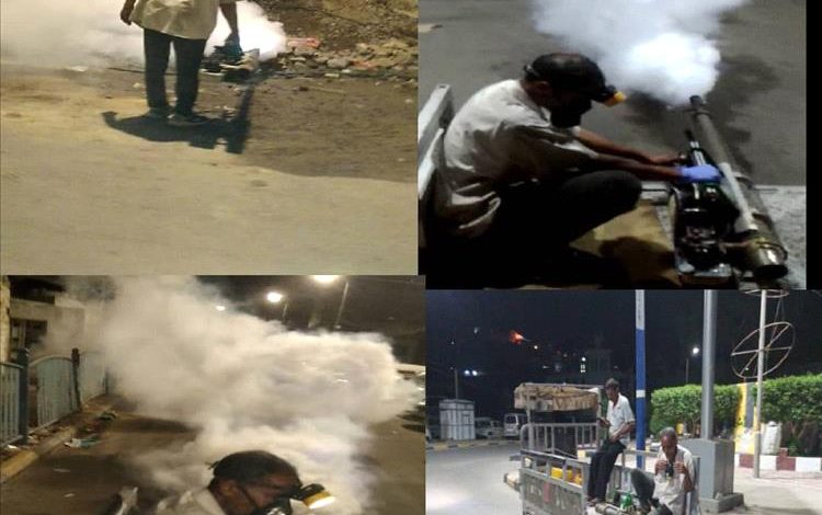 استمرار حملة رش ضبابي للقضاء على الحشرات الناقلة للأمراض بالتواهي