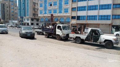 حملة ميدانية لإزالة العشوائيات والمخالفات في كورنيش ساحل أبين بخورمكسر