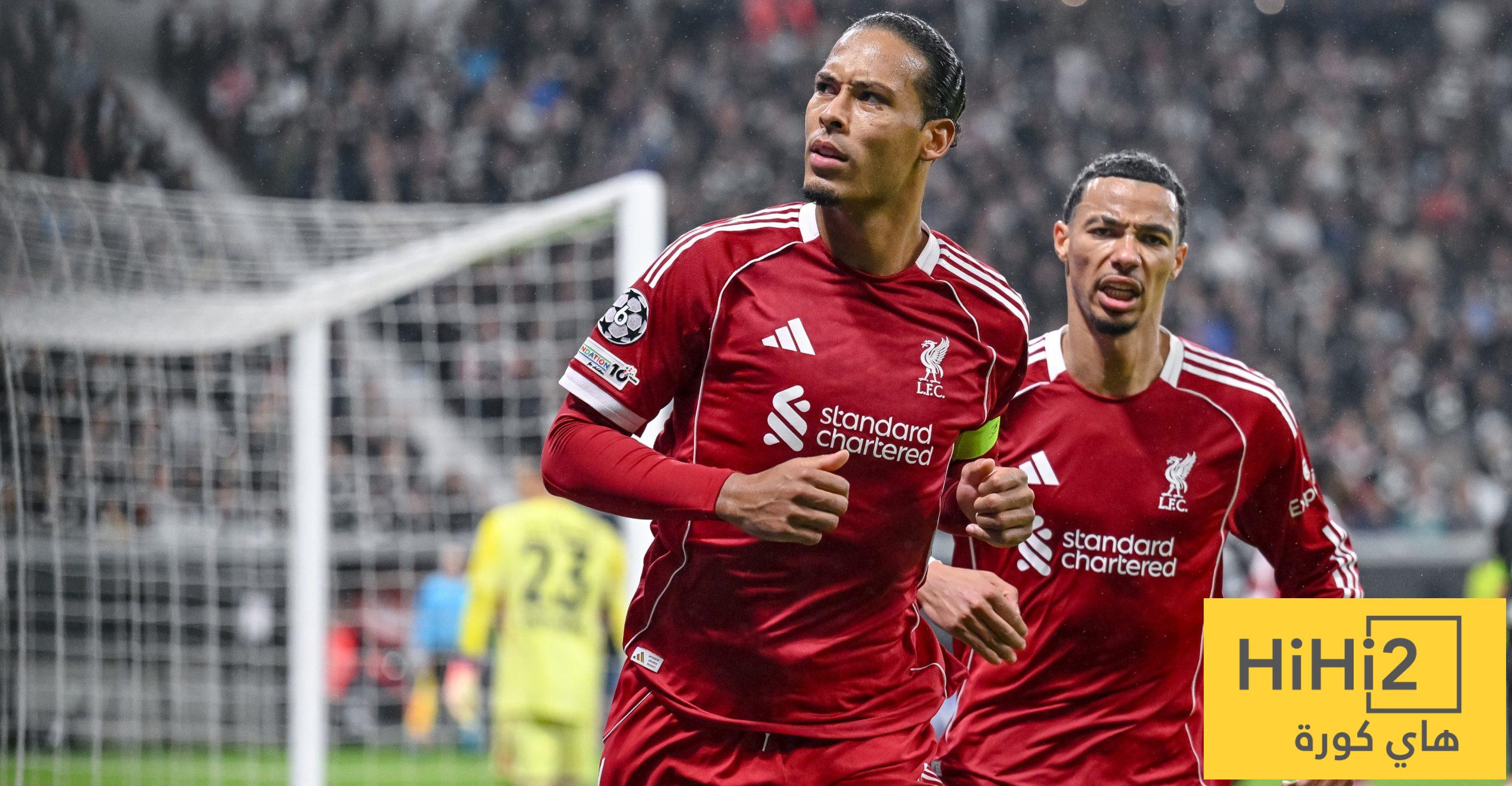 ليفربول يتألق في دوري الأبطال بالكرات الثابتة