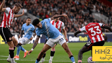 احصائيات مباراة مانشستر سيتي و برينتفورد في الدوري الانجليزي