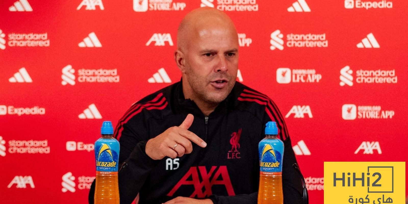 سلوت يكشف عن حالة المصابين قبل قمة مانشستر يونايتد