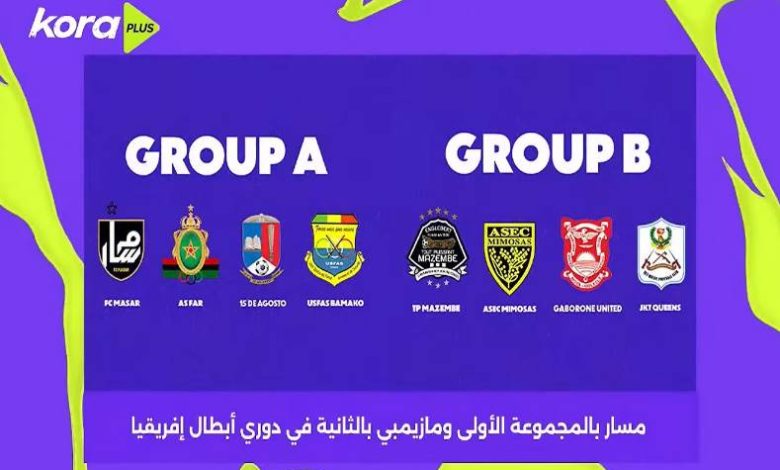 مسار بالمجموعة الأولى ومازيمبي بالثانية في دوري الأبطال
