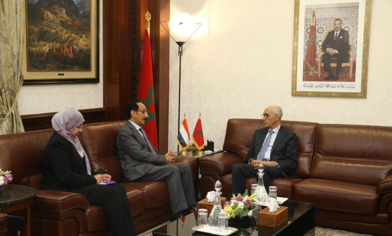 السفير الأصبحي يبحث مع رئيس مجلس النواب المغربي تعزيز التعاون البرلماني