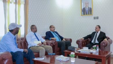 الوزير حُميد يبحث مع السفير الصومالي تعزيز التعاون في مجالات النقل البحري والجوي