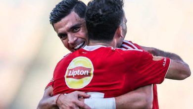 أشرف بن شرقي وزيزو لحظة الاحتفال بالهدف في شباك الاتحاد السكندري
