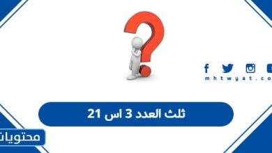 ثلث العدد 3 أس 21